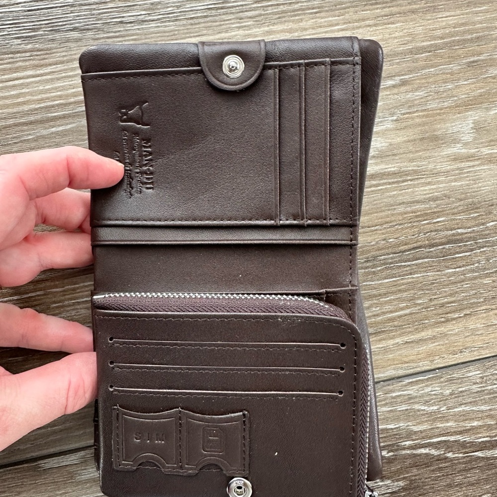 Brown Leather Wallet/Genuine Leather/ La France❌SOLD ❌ - Picture 2 of 16